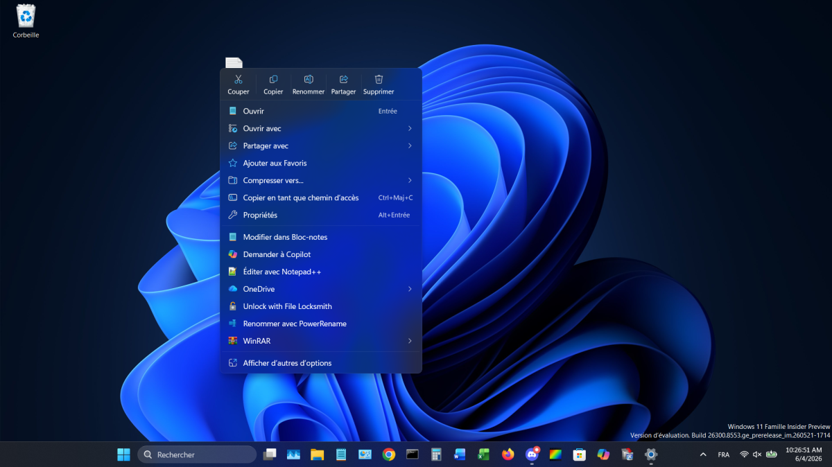 Après des années de critiques, Windows 11 pourrait enfin vous laisser personnaliser le menu du clic droit