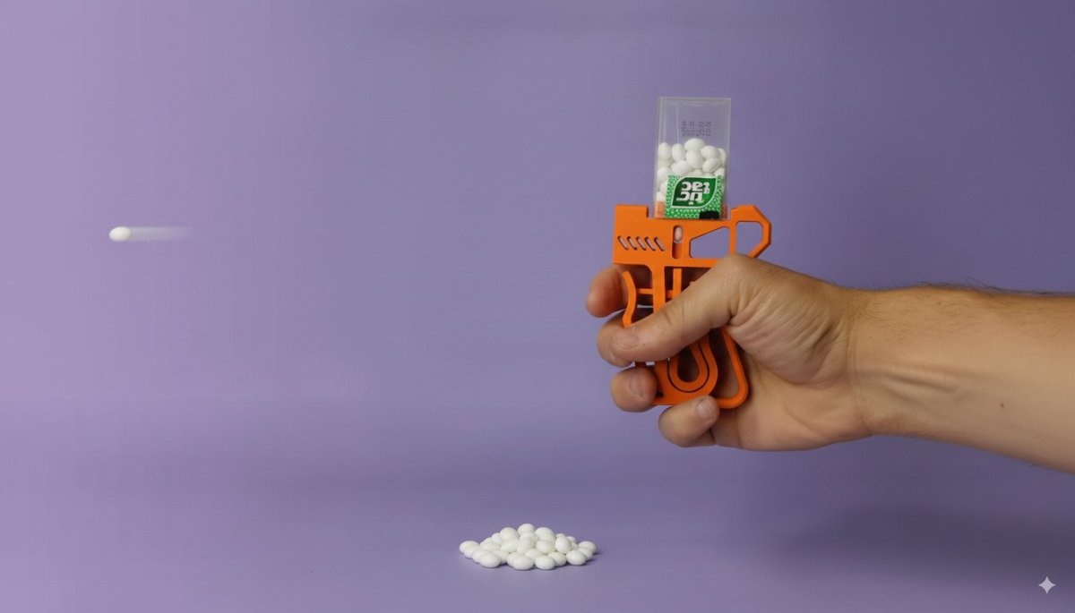 Ce distributeur de Tic Tac imprimé en 3D transforme vos bonbons en projectiles