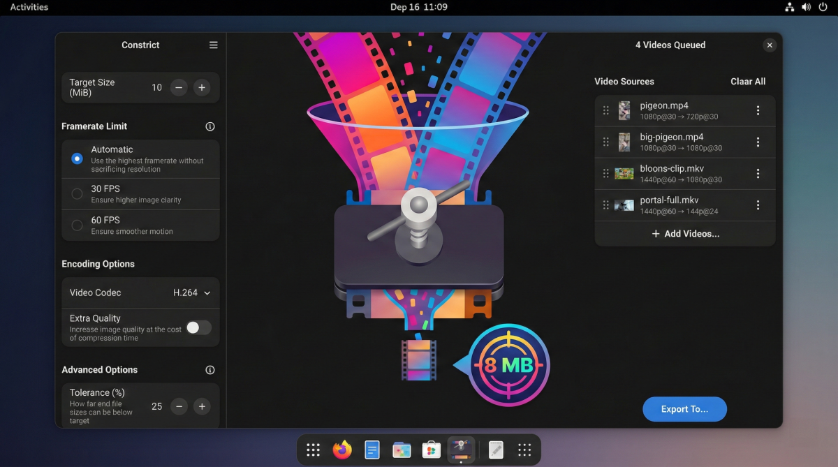 Constrict - Vos vidéos pile à la bonne taille