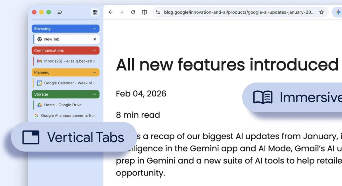 Google Chrome adopte enfin les onglets verticaux