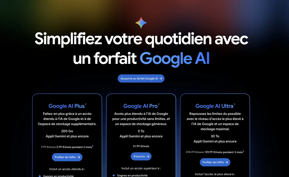Google devient bien plus généreux sur le stockage Cloud avec Google AI Pro
