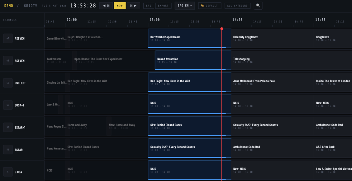 GridTV, le guide TV open source pour votre setup IPTV