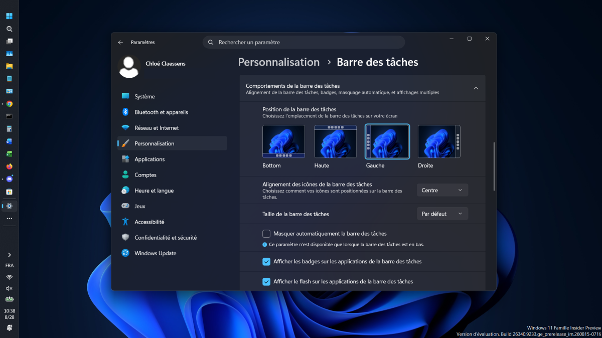 Windows 11 : activer la nouvelle barre des tâches facilement