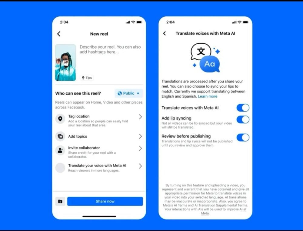 Meta déploie une option IA pour faire parler les Reels dans plusieurs langues