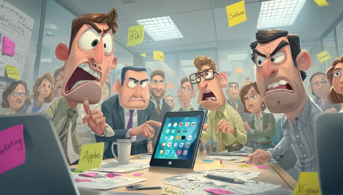 Microsoft montre que la Surface c'est tellement bien qu'ils préfèrent utiliser un iPad