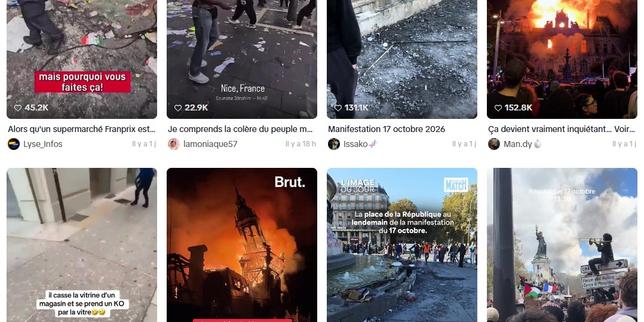 Mobilisation du 17 octobre : sur les réseaux sociaux, des images de violences particulièrement virales