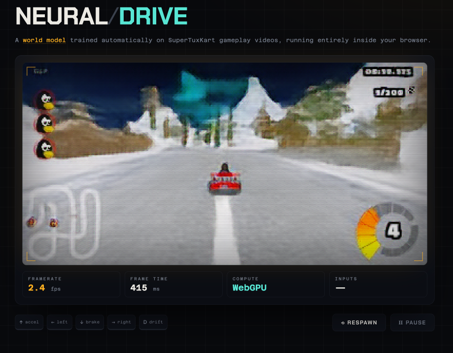 Neural Drive - Le jeu de kart qui tourne sans moteur de jeu, dans votre navigateur