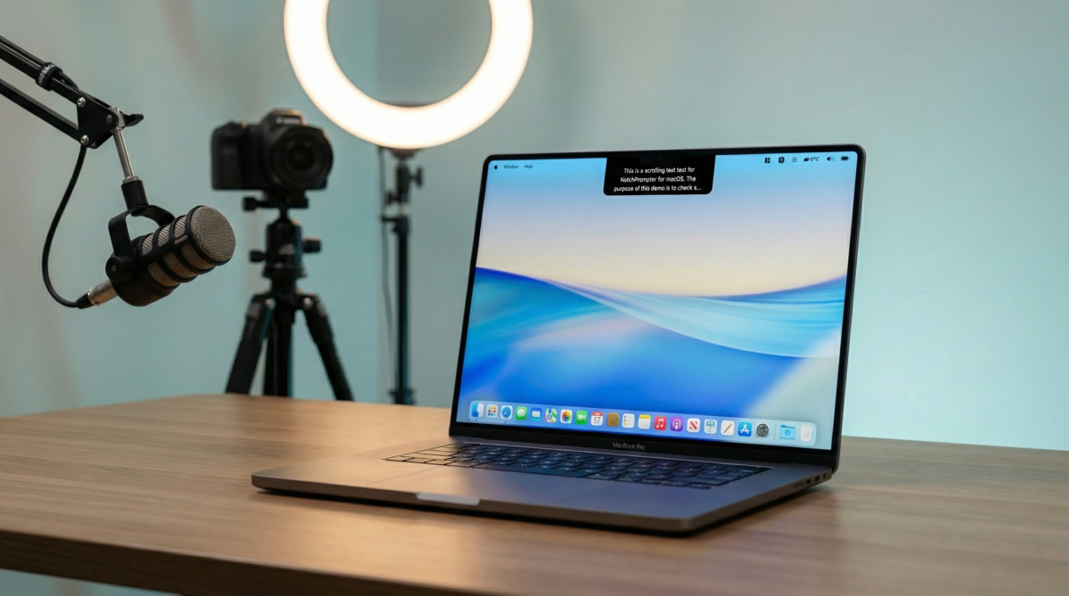 NotchPrompter – Un prompteur de texte qui se loge dans l’encoche de votre Mac