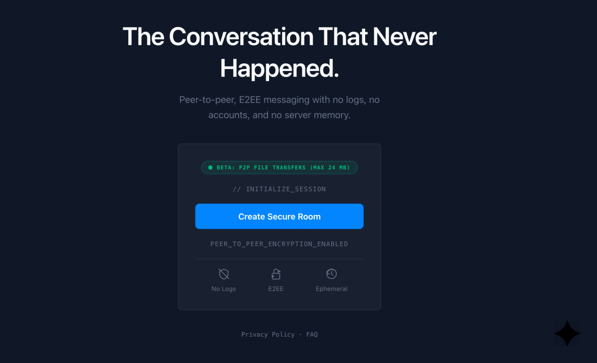 Nullroom - Un chat P2P qui s'efface en 15 minutes
