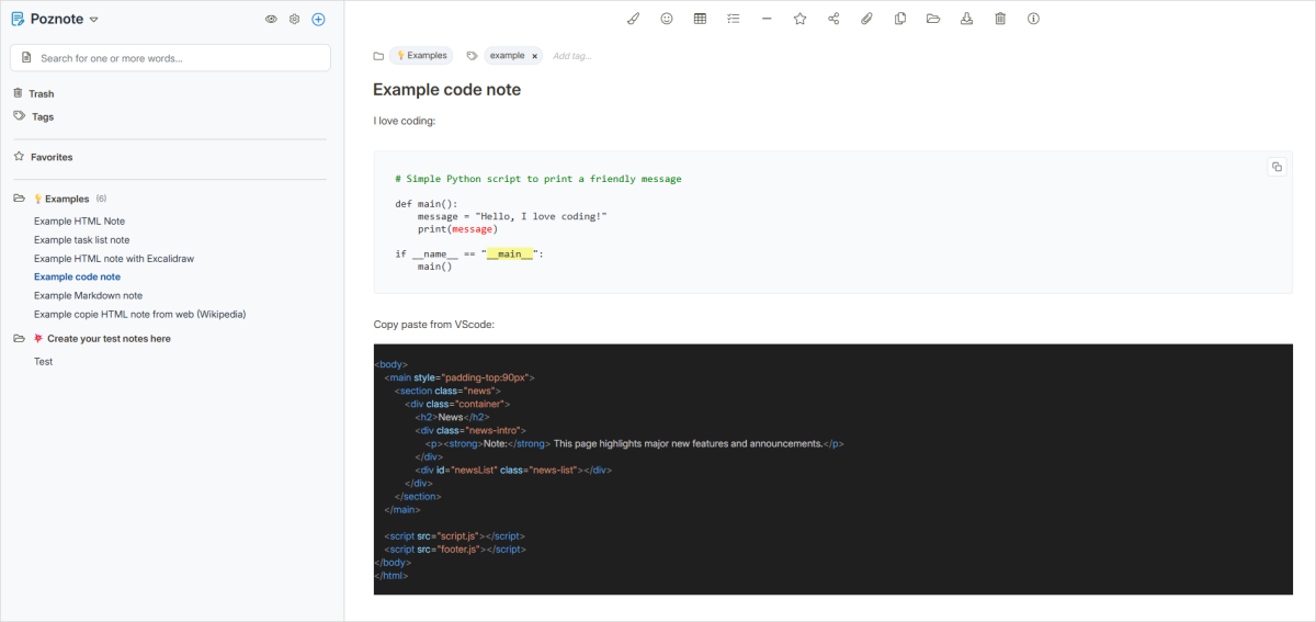 Poznote - La meilleure app de notes auto-hébergeable que vous pourrez trouver !