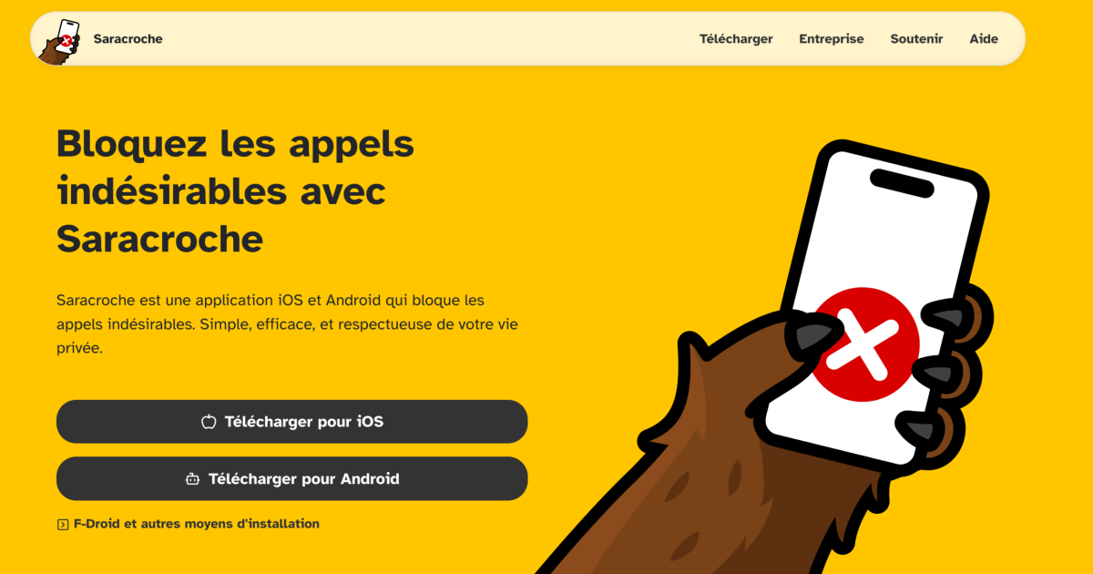 Saracroche - L'app qui bloque le démarchage téléphonique