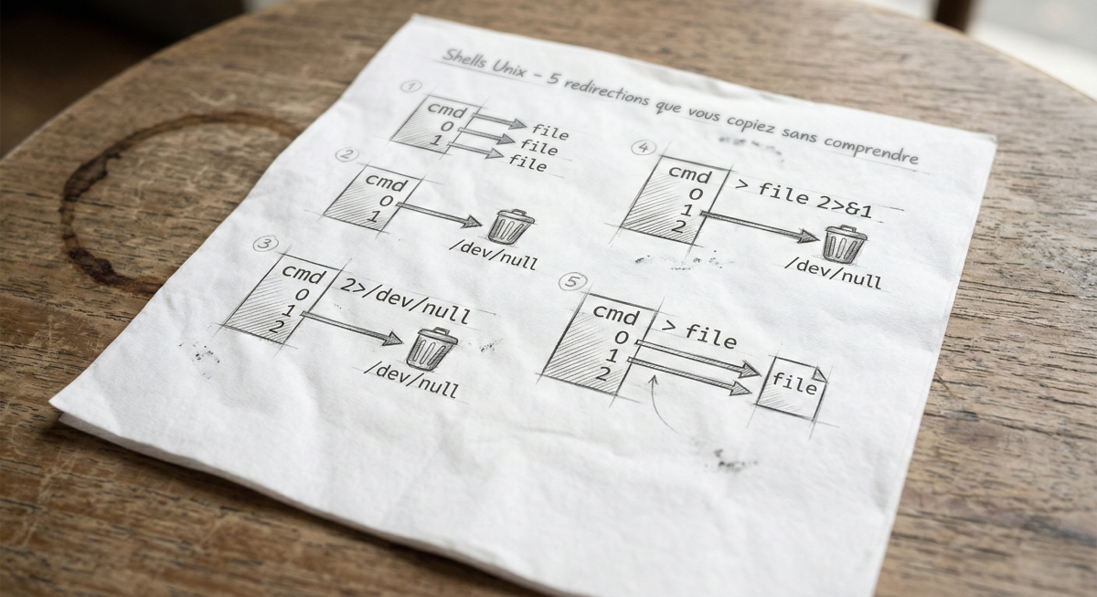 Shells Unix - 5 redirections que vous copiez sans comprendre