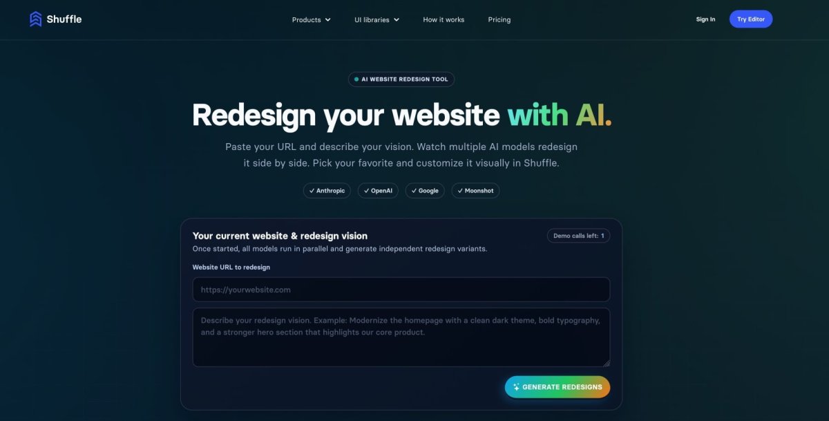 Shuffle - Quand 4 IA redesignent votre site (et c'est moche)