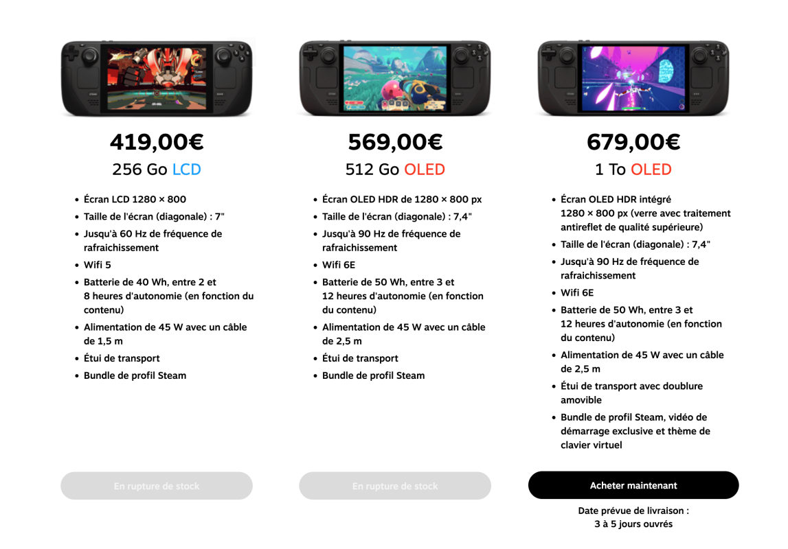 Steam Deck : Valve confirme la rupture de stock totale à cause des prix de la RAM