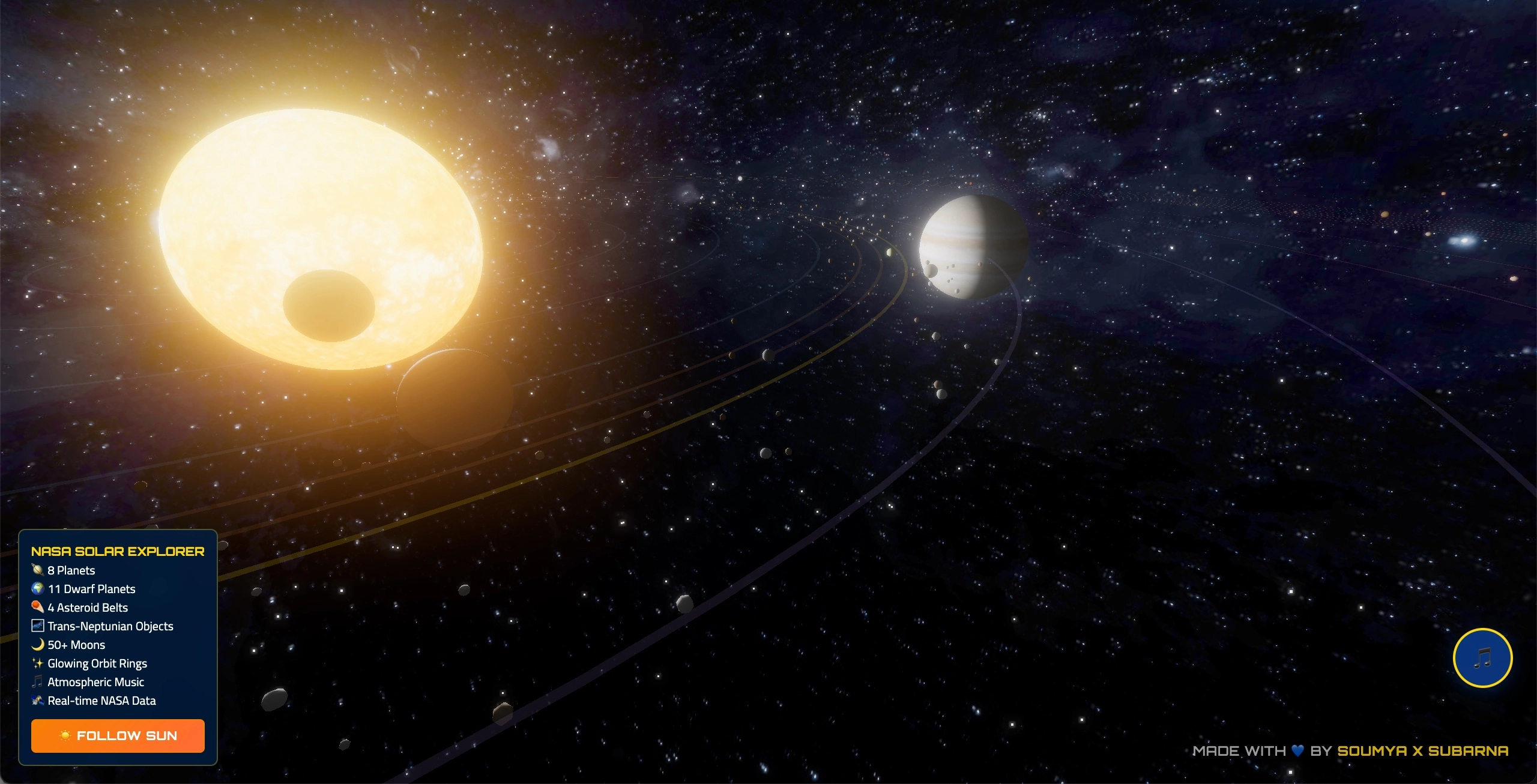 Un système solaire 3D dans votre navigateur