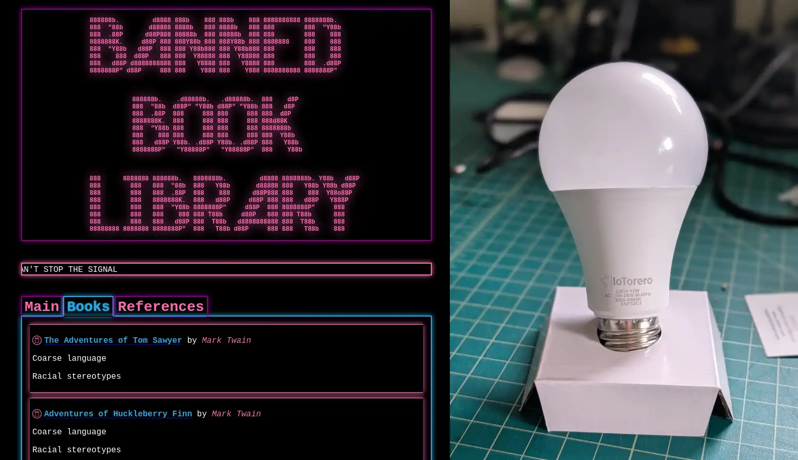 Une ampoule connectée transformée en bibliothèque clandestine de livres interdits