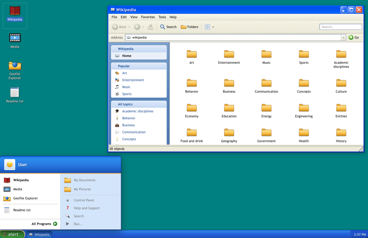 Wikipedia revisité façon Windows XP : une leçon UX pour le web